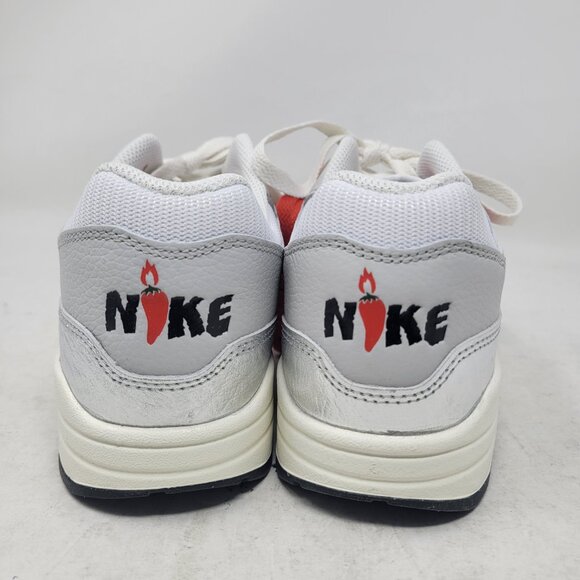 Nike Air Max 1 PRM Premium Hot Sauce Chile Red Pepper White Silver HF7746-100 8 - Picture 7 of 16